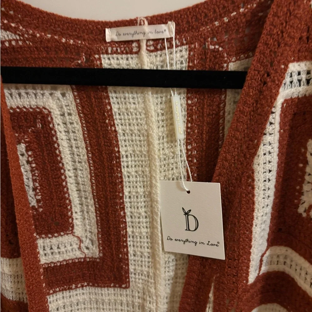 Granny Square Crochet Duster, Geometric Patterned Open Cardigan, One Size, NWT - Picture 2 of 3